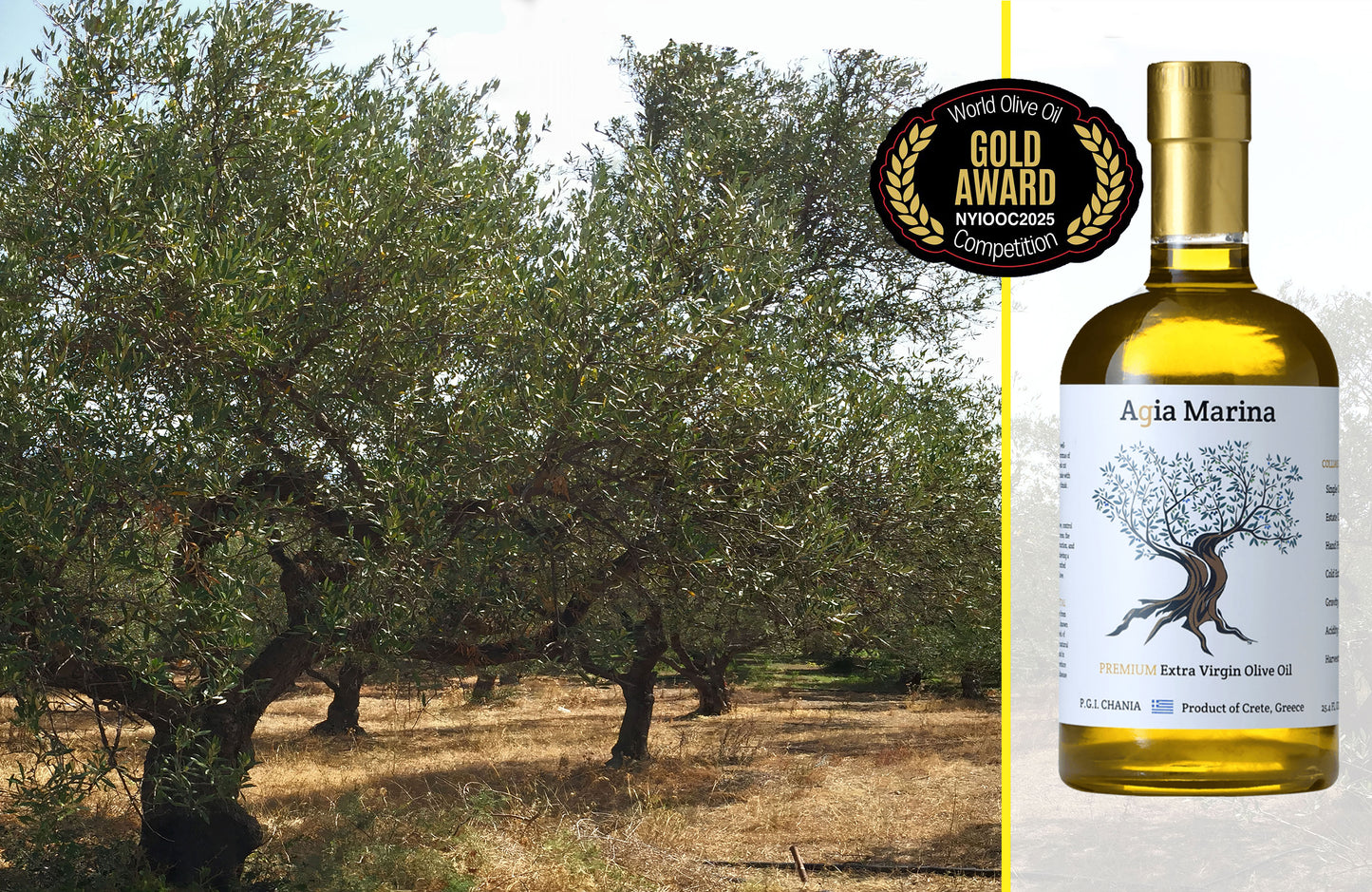 Agia Marina Premium Extra Virgin Olive Oil (EVOO) (750ml) 1 Bottle