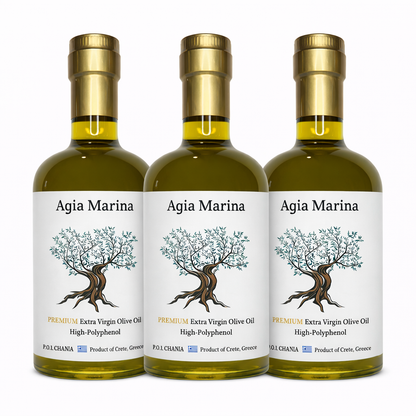 Agia Marina Premium Extra Virgin Olive Oil (EVOO) (750ml each) 3 Bottles